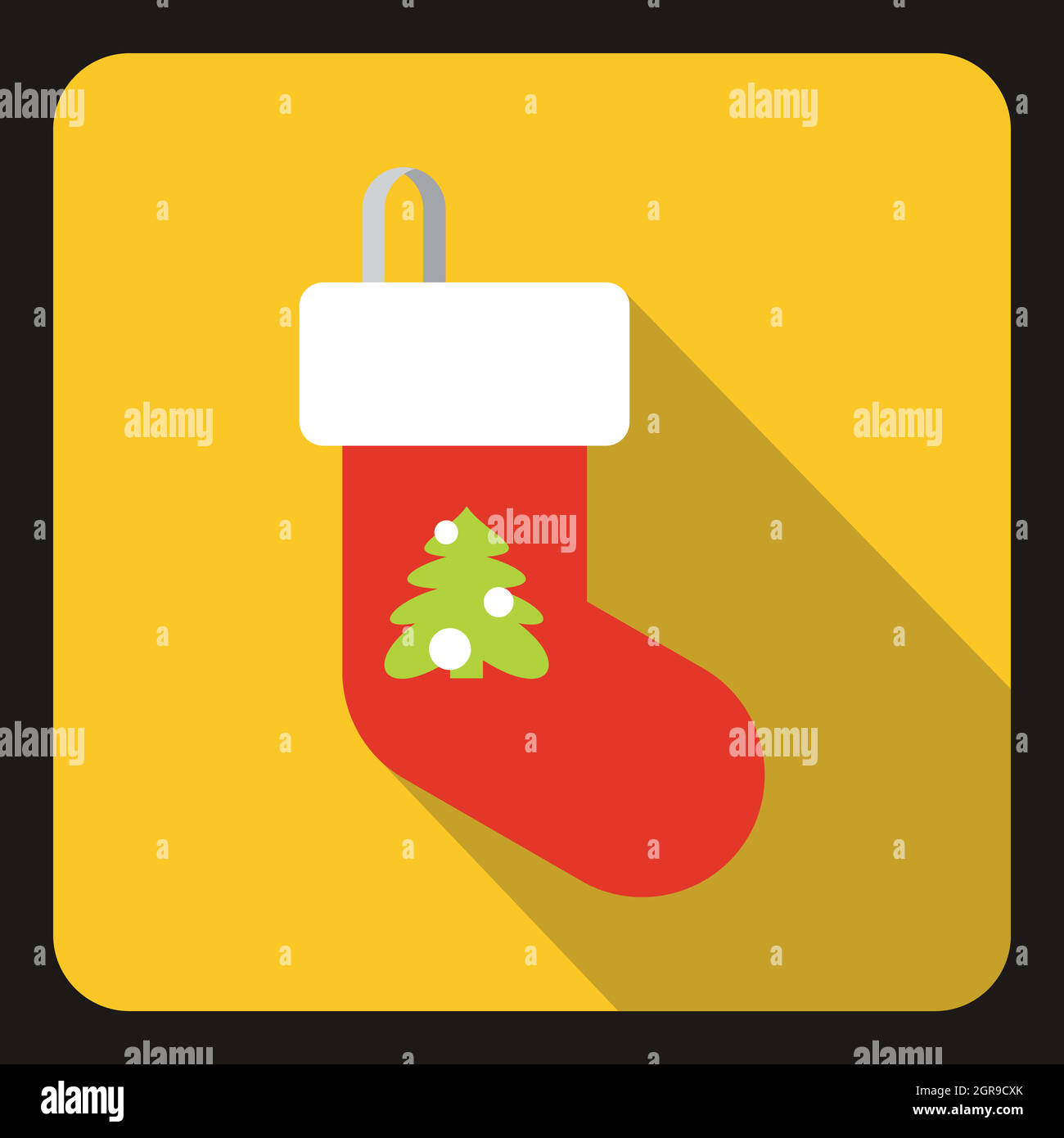 Weihnachten-Socke-Symbol, flachen Stil Stock Vektor