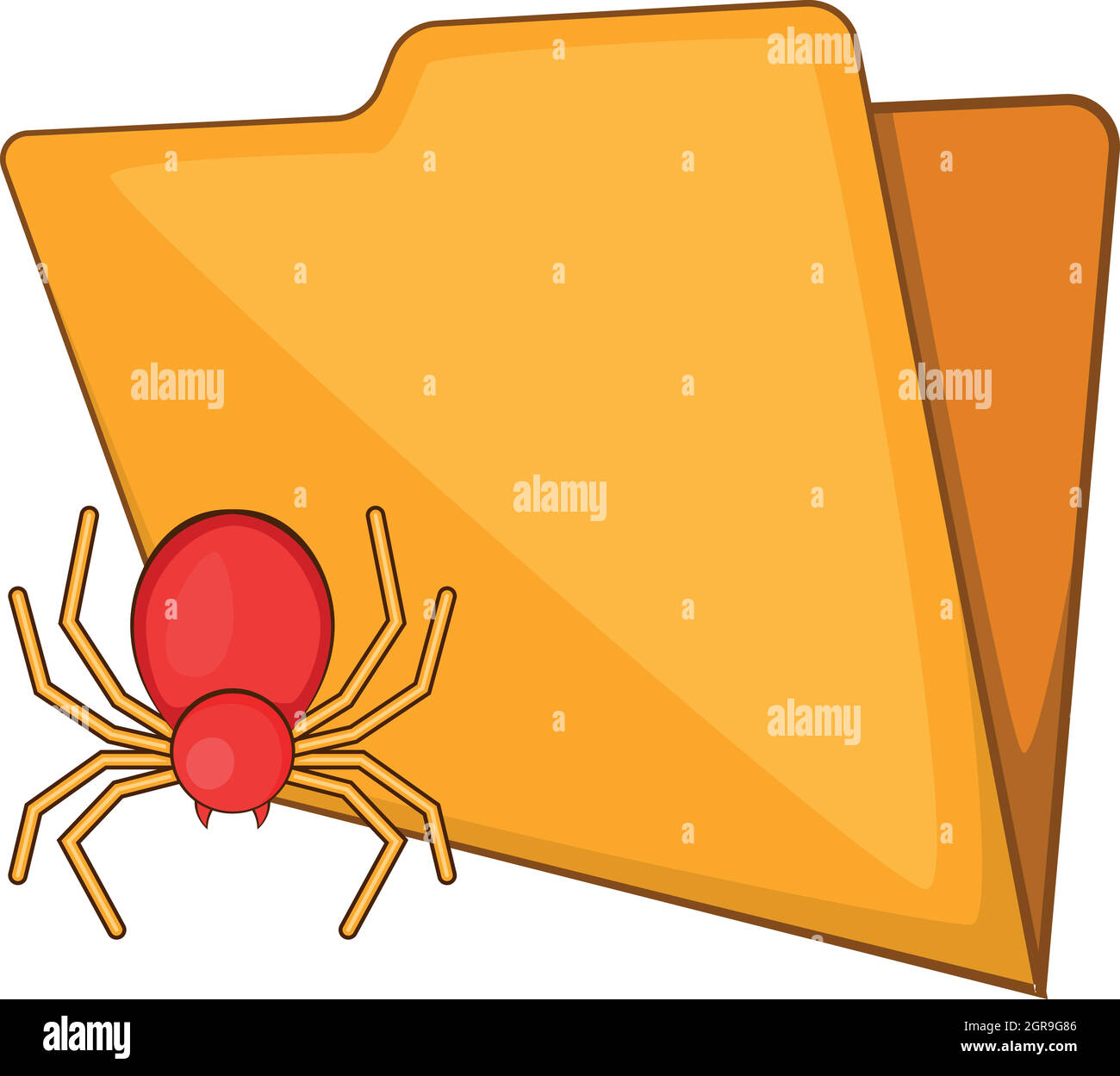 Ordner mit einem bug Symbol, Cartoon Stil Stock Vektor