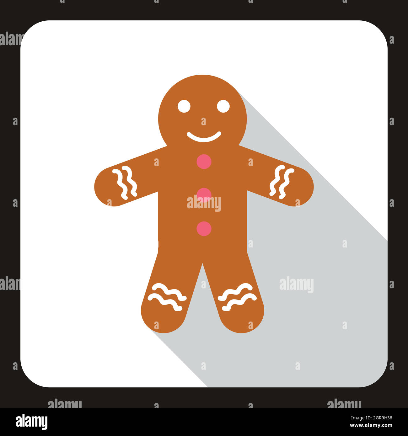 Christmas Cookie Symbol, flachen Stil Stock Vektor