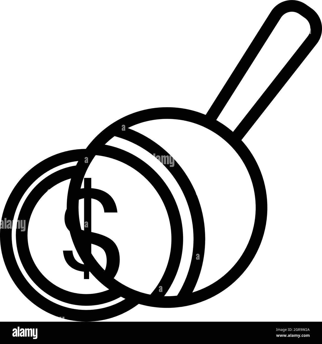 Symbol „Coins Stack“ Wird Vergrößert Stock Vektor