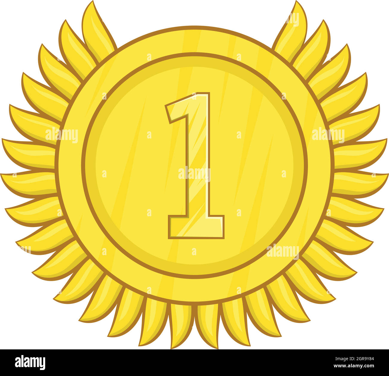 Champion Goldmedaille Symbol, Cartoon-Stil Stock Vektor