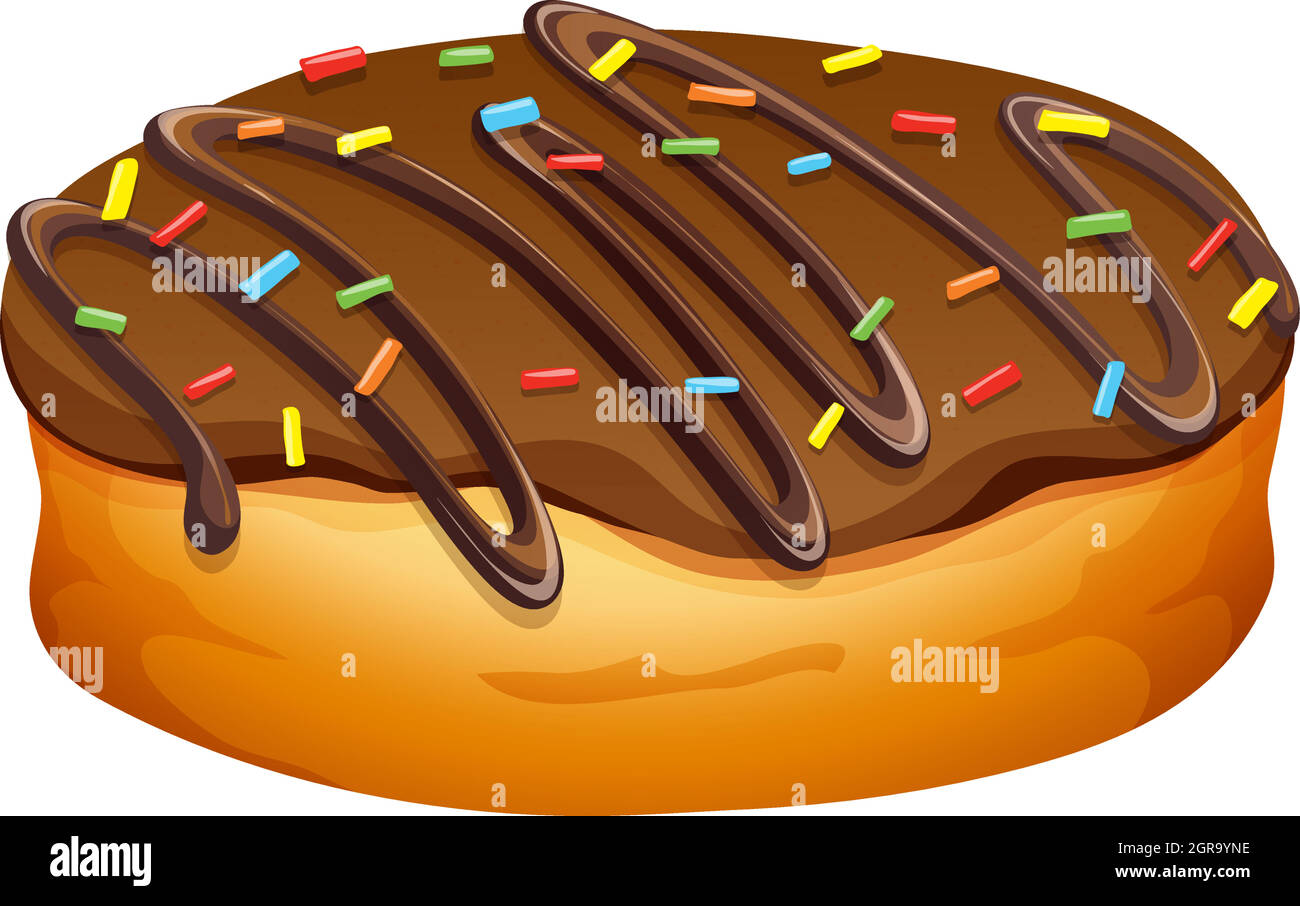 Schokoladendonut mit Dekorationen Stock Vektor