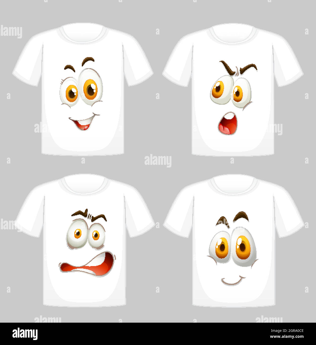 T-Shirt-Dessin mit Grafik vorne Stock Vektor