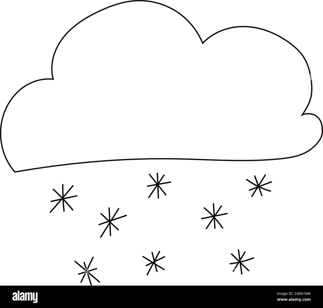 Wolken und Schnee-Symbol, Umriss-Stil Stock Vektor