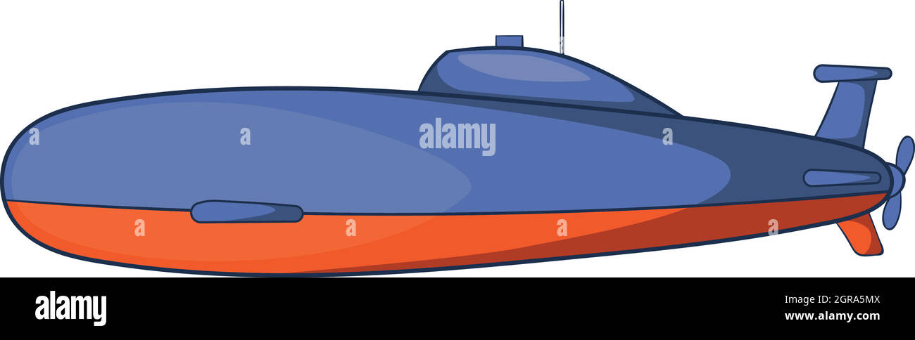 U-Boot-Symbol, Cartoon-Stil Stock Vektor