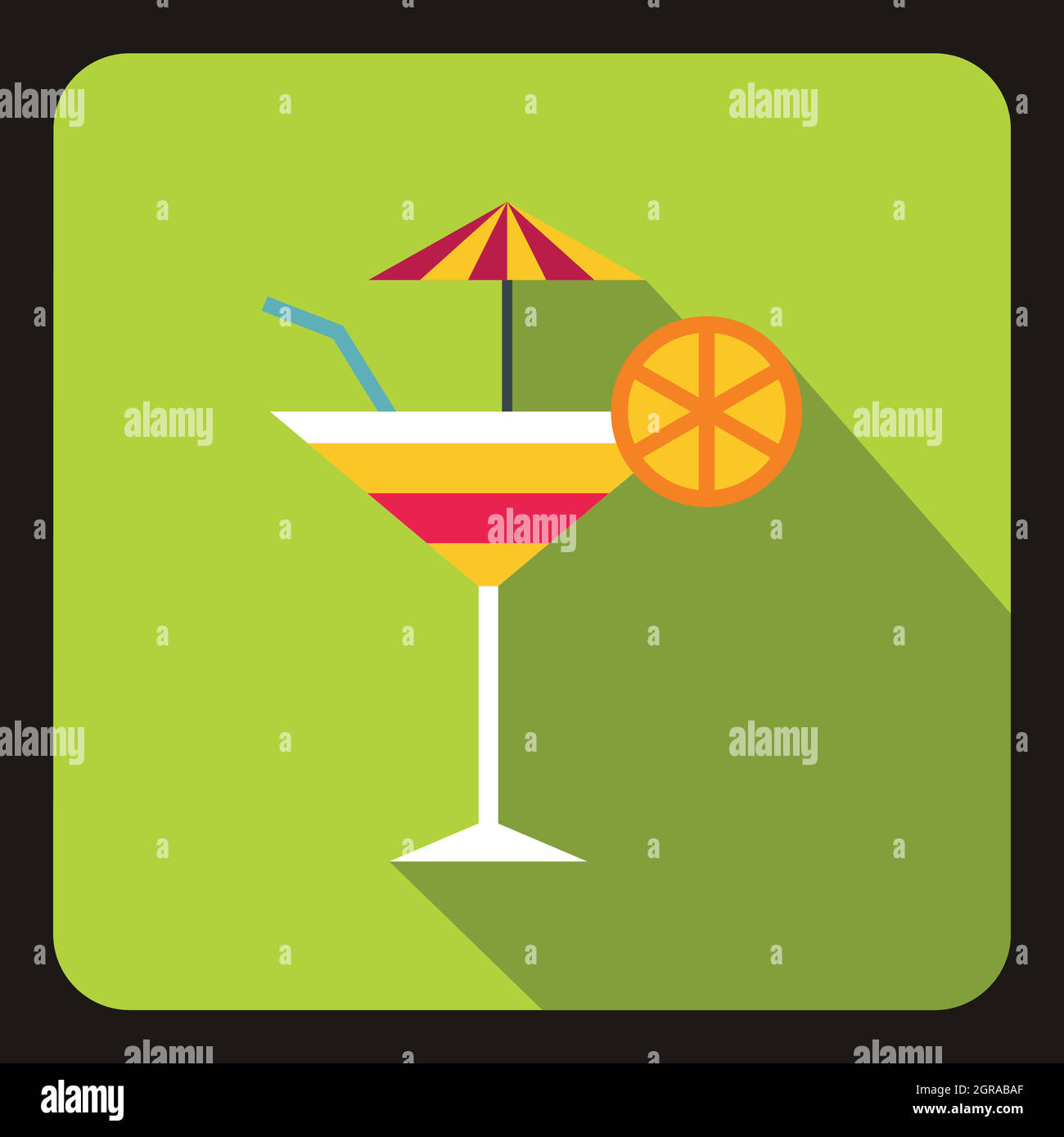 Martiniglas cocktail mit Schirmsymbol Stock Vektor