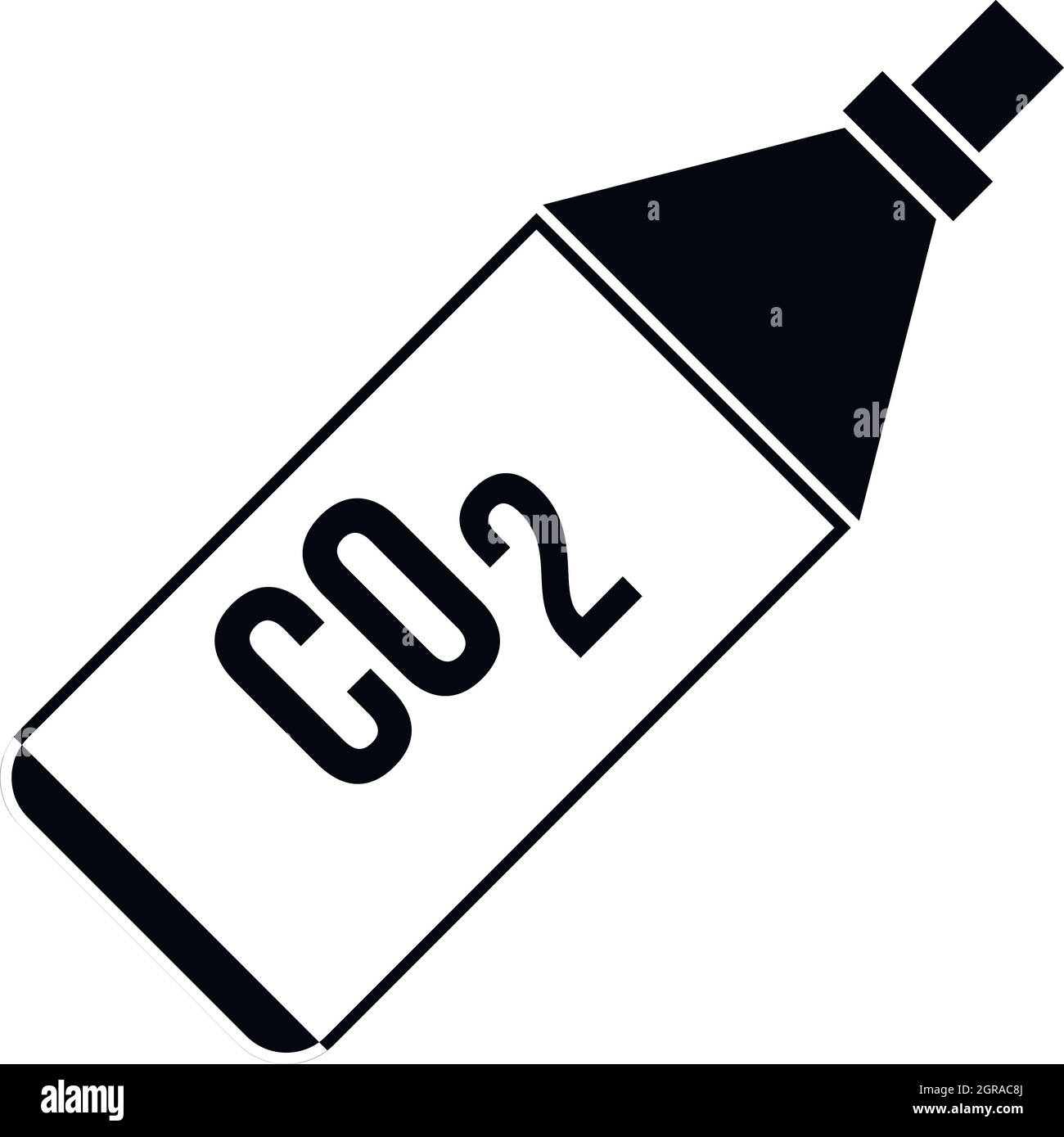 CO2-Flasche Symbol, einfachen Stil Stock Vektor