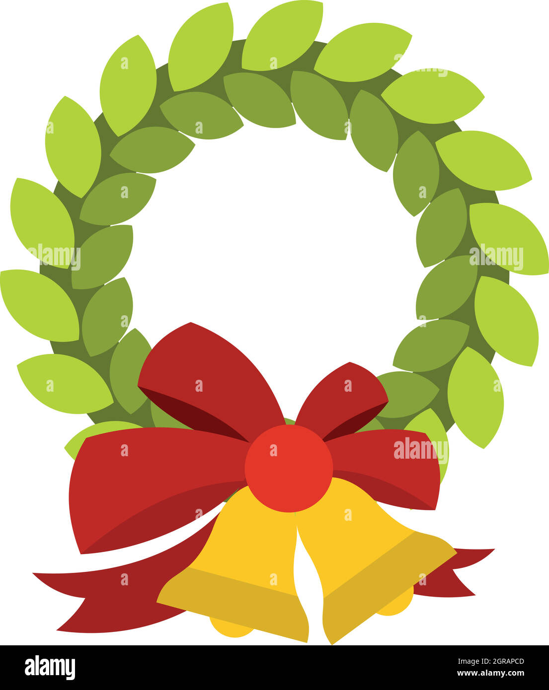 Adventskranz mit Glockensymbol, flachen Stil Stock Vektor