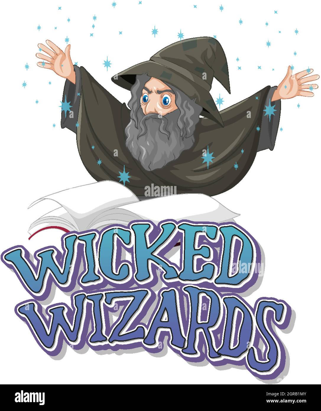 Logo der Wicked Wizards auf weißem Hintergrund Stock Vektor