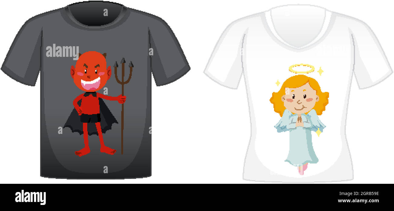 T-Shirt-Dessin mit Grafik vorne Stock Vektor