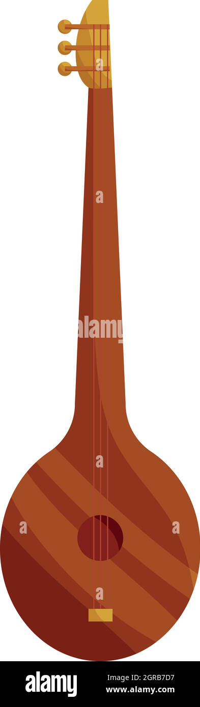 Saz türkische Musik Instrument Symbol, Cartoon Stil Stock Vektor