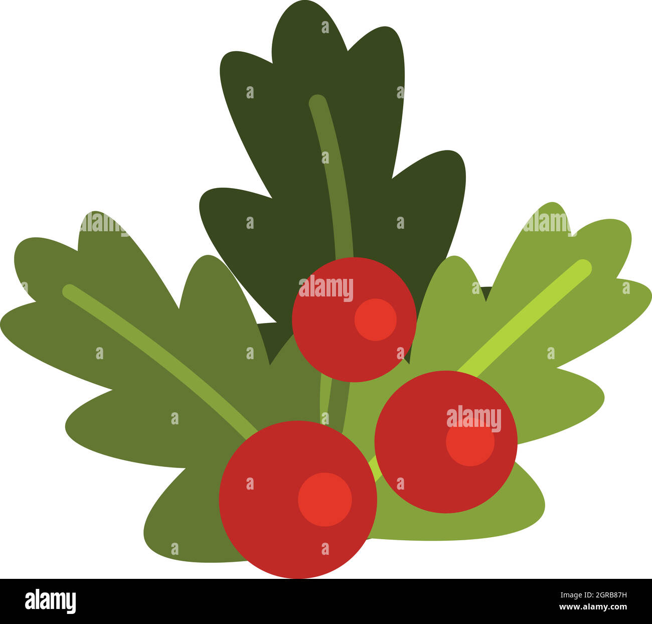 Weihnachten-Beeren-Symbol, flachen Stil Stock Vektor