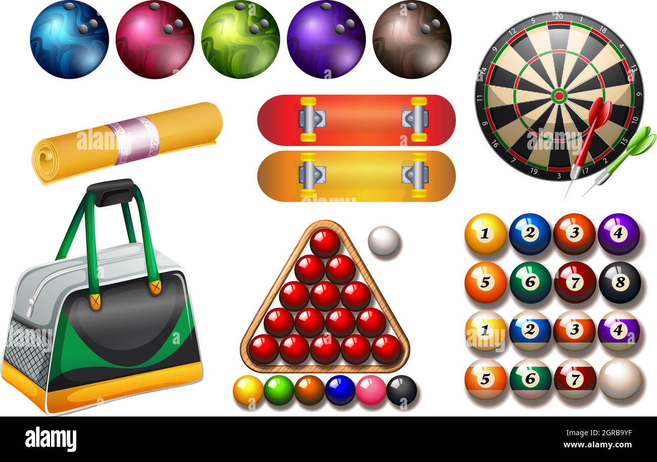 Sport- und Spielausrüstung Stock Vektor