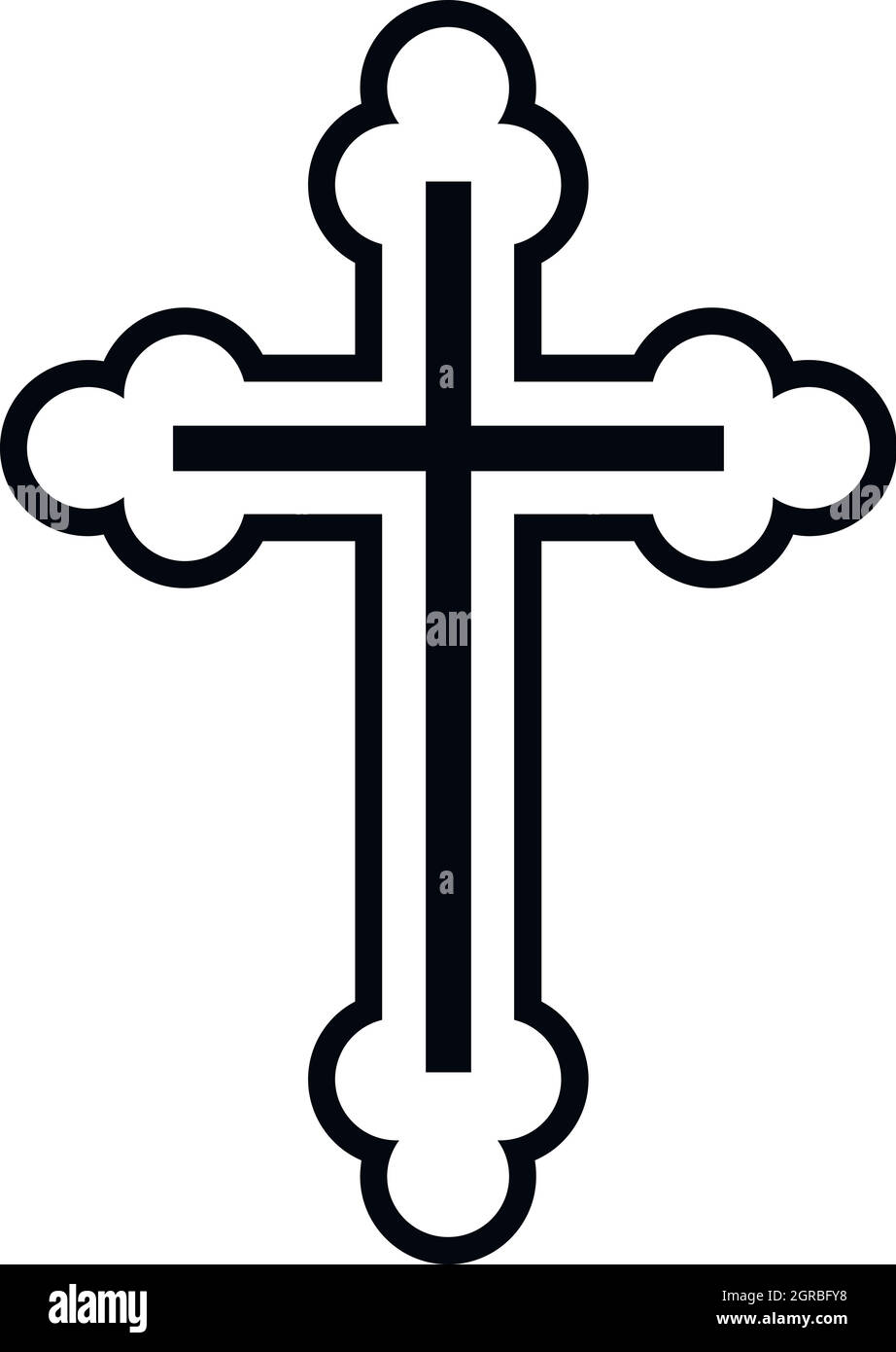 Kruzifix Symbol in einem einfachen Stil Stock Vektor
