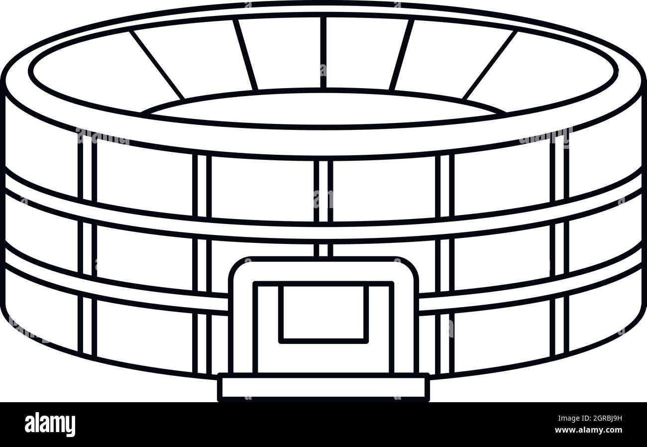 Stadion-Symbol im Umriss-Stil Stock Vektor