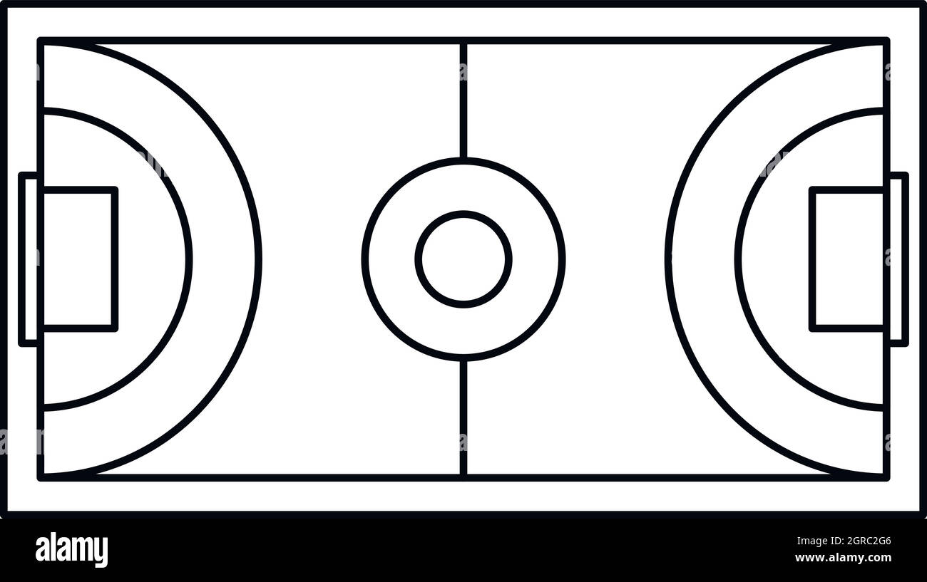 Futsal oder Hallenfußball Feld Symbol, Umriss-Stil Stock Vektor