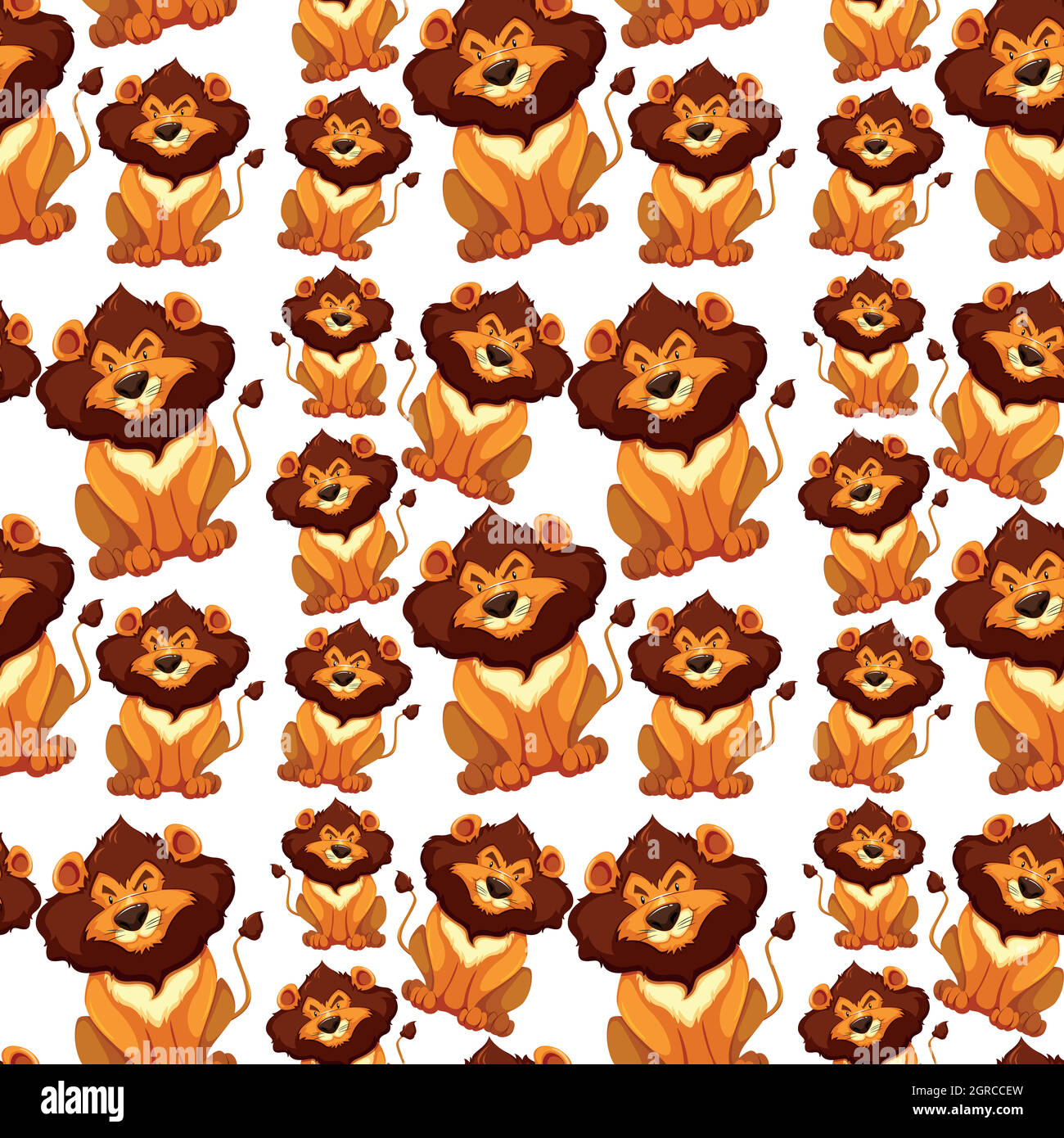 Ein nahtloser Löwe-Hintergrund Stock Vektor