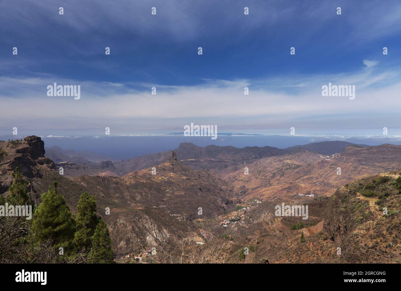 Gran Canaria, Landschaft des zentralen montaine Teil der Insel, Las Cumbres, dh die Summits Stockfoto