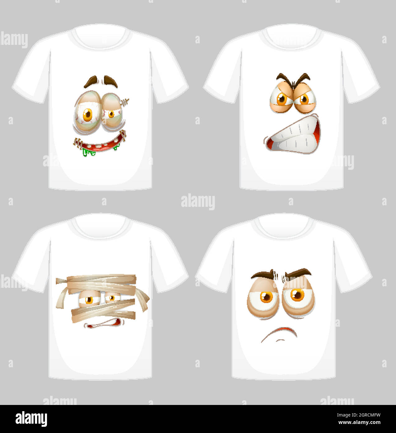 T-Shirt-Dessin mit Grafik vorne Stock Vektor