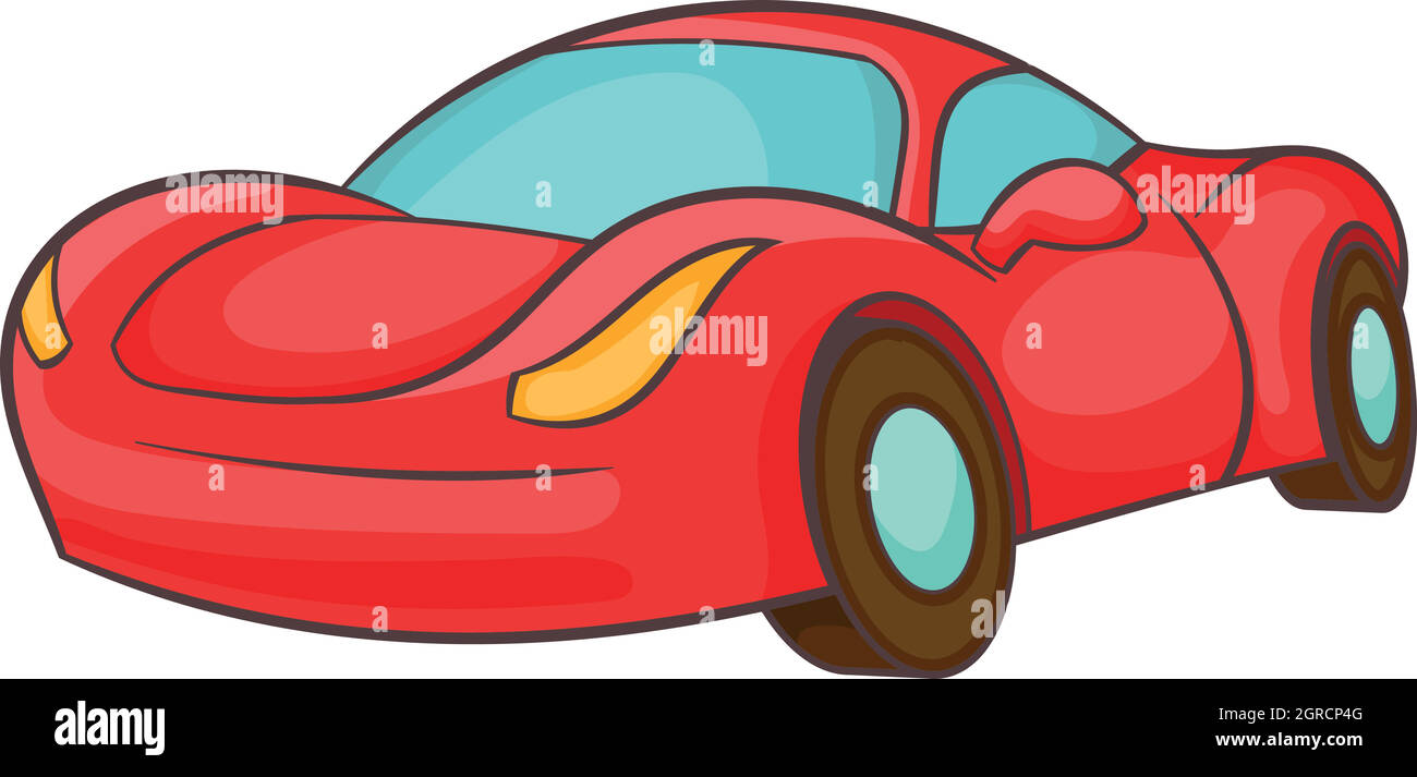 Kleine rote italienische Auto-Symbol, Cartoon-Stil Stock Vektor