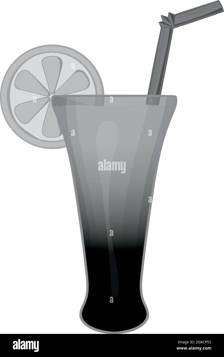 Frucht-Cocktail-Symbol, schwarz Stil Monochrom Stock Vektor