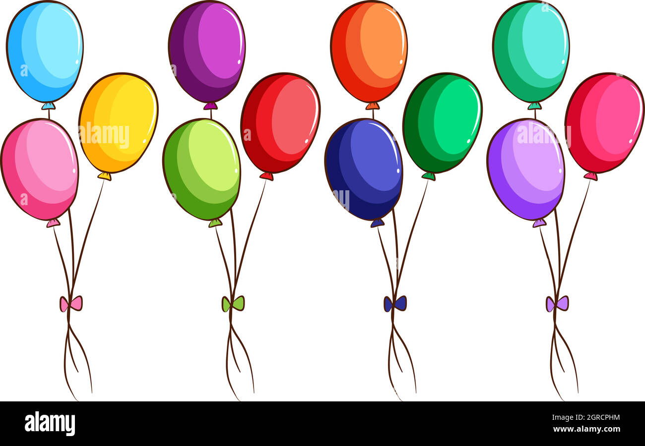 Eine einfache farbige Skizze der Ballons Stock Vektor