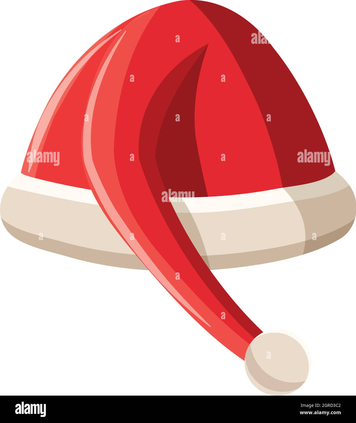 Rote weihnachtsmütze Ikone, Cartoon-Stil Stock Vektor