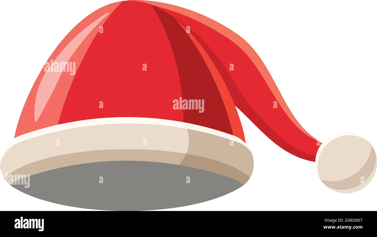 Weihnachtshut mit Pompon-Ikone, Cartoon-Stil Stock Vektor