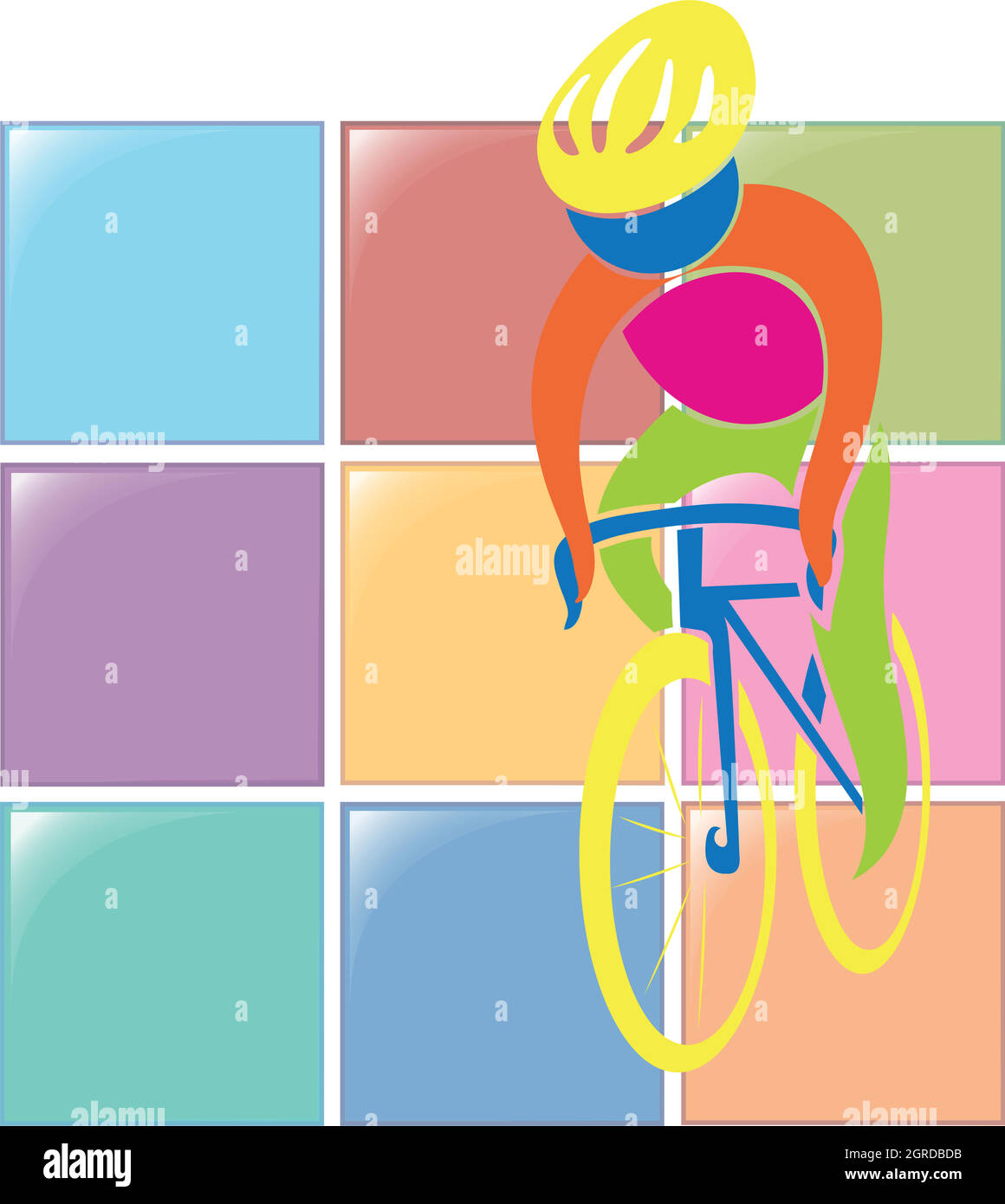 Sport Icon Design für den Radsport in Farbe Stock Vektor