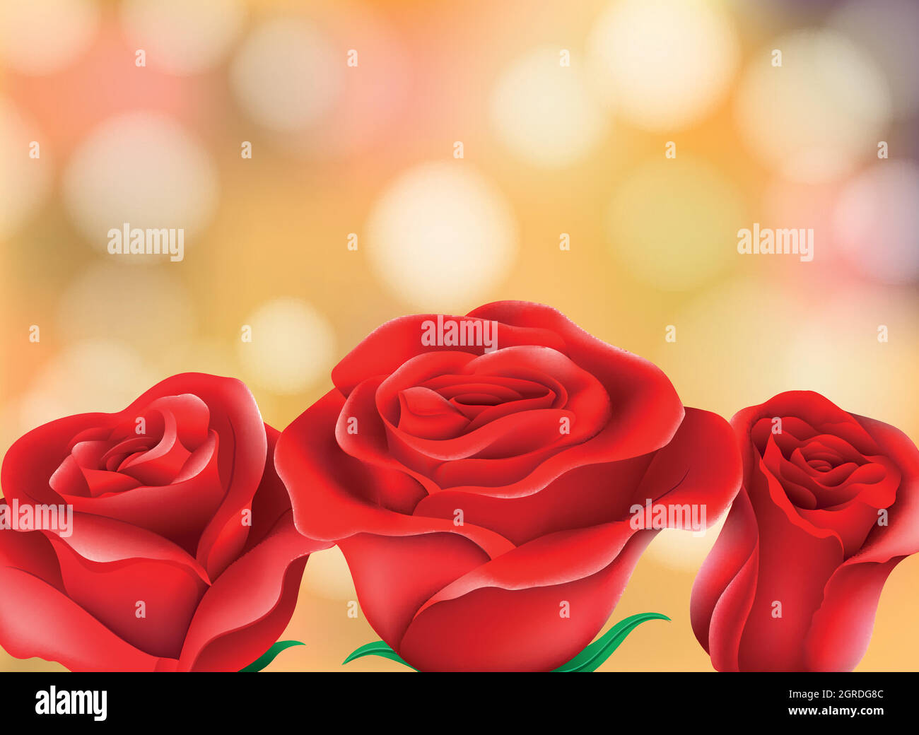 Rote Schöne Rosen Weichzeichnung Hintergrund Stock Vektor