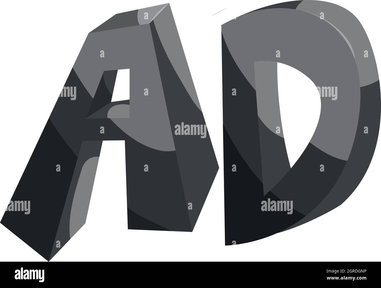 Anfangsbuchstaben Ad Symbol, schwarz Stil Monochrom Stock Vektor