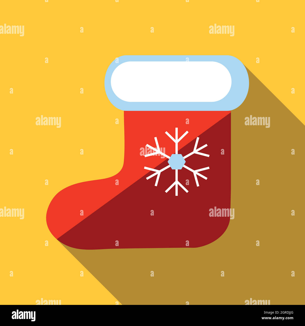 Weihnachten-Socke-Symbol, flachen Stil Stock Vektor