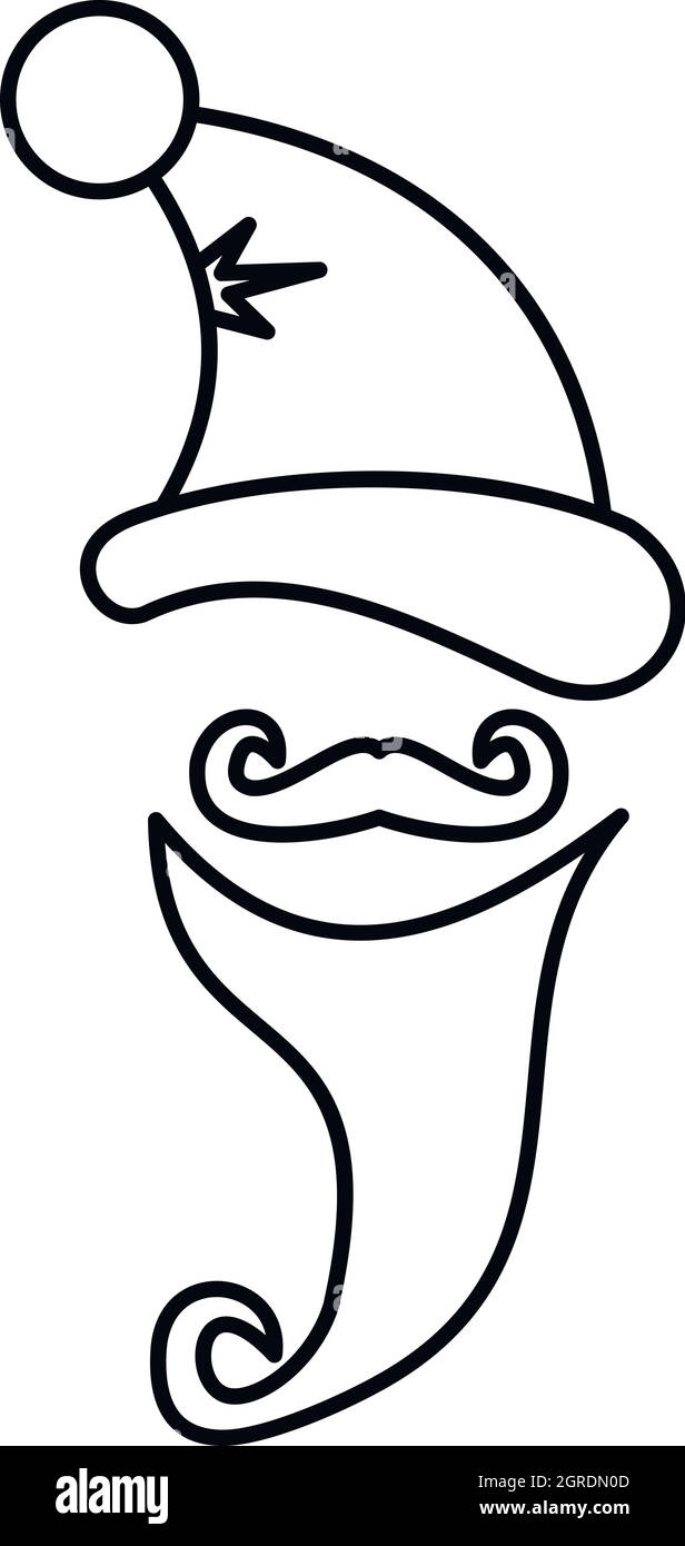 Weihnachtshut und -Bart Stock Vektor