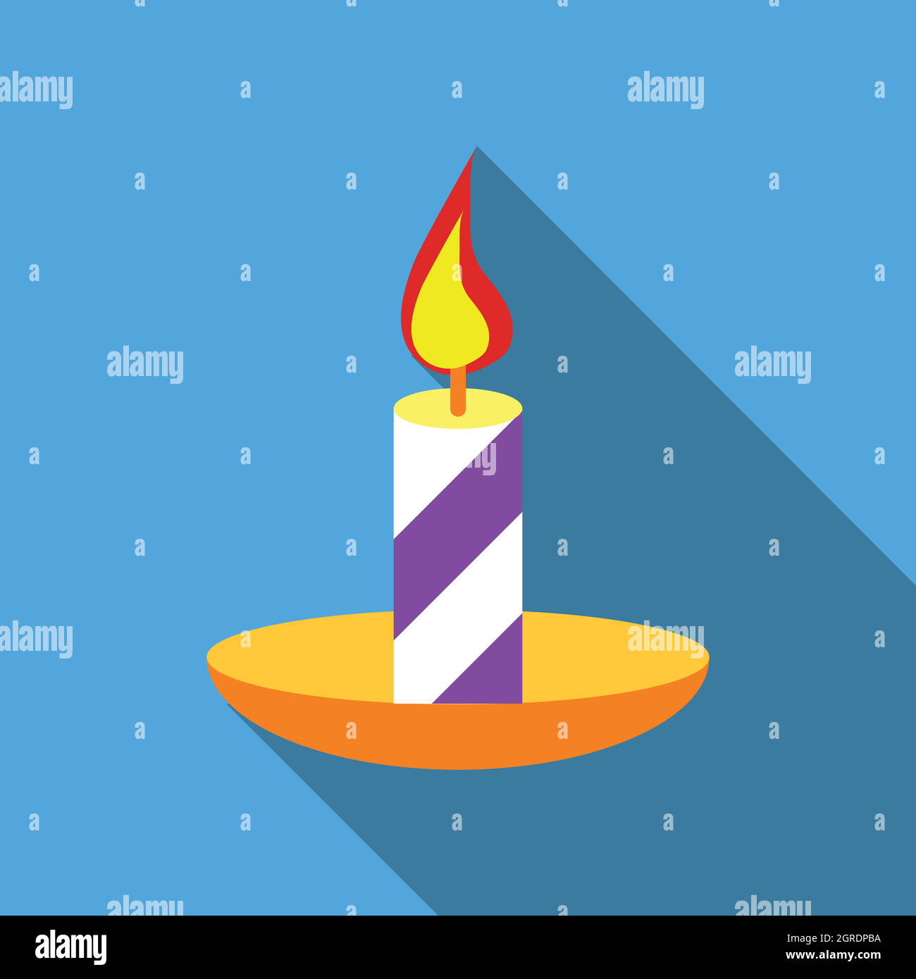 Weihnachten Kerze Symbol, flachen Stil Stock Vektor