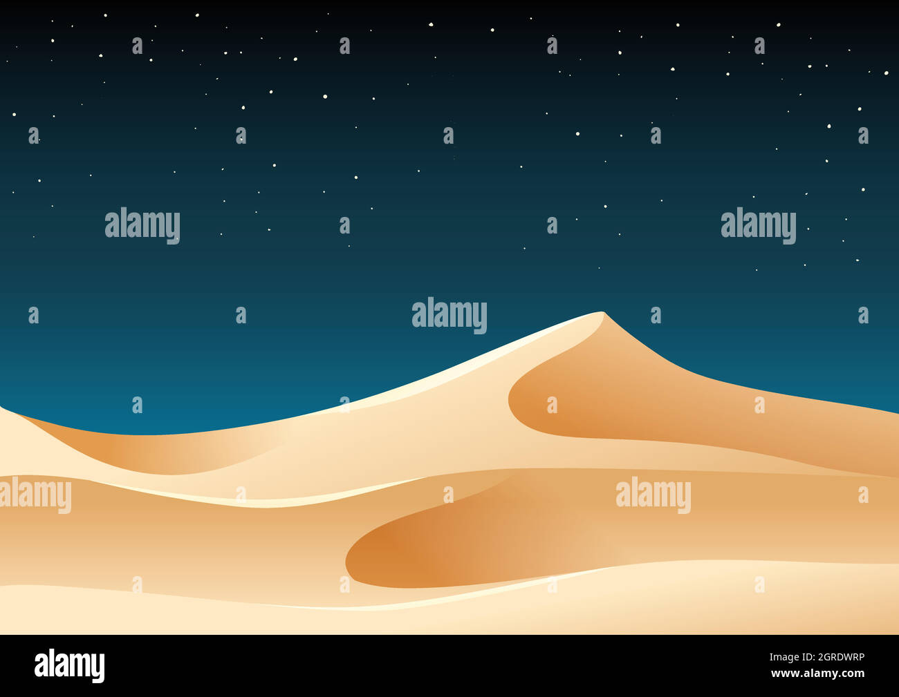 Desert sand in der Nacht Abbildung Stock Vektor