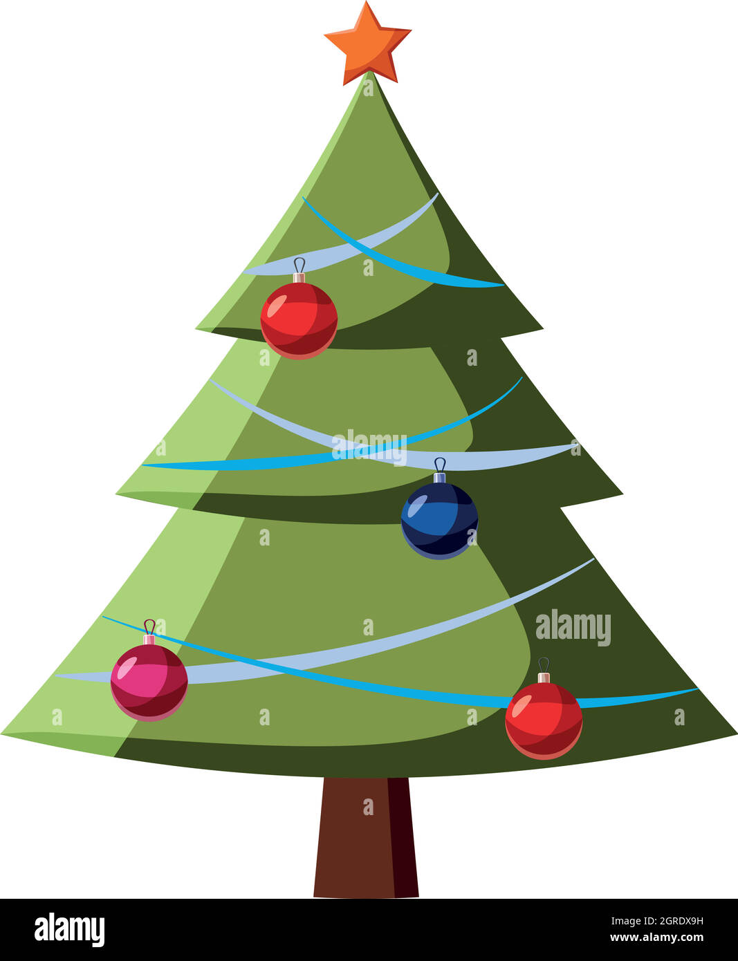 Weihnachtsbaum-Symbol, Cartoon-Stil Stock Vektor