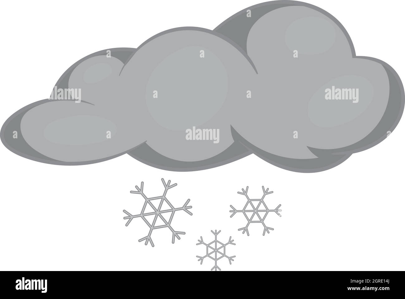 Wolken und Schnee-Symbol, monochrome Blackstyle Stock Vektor