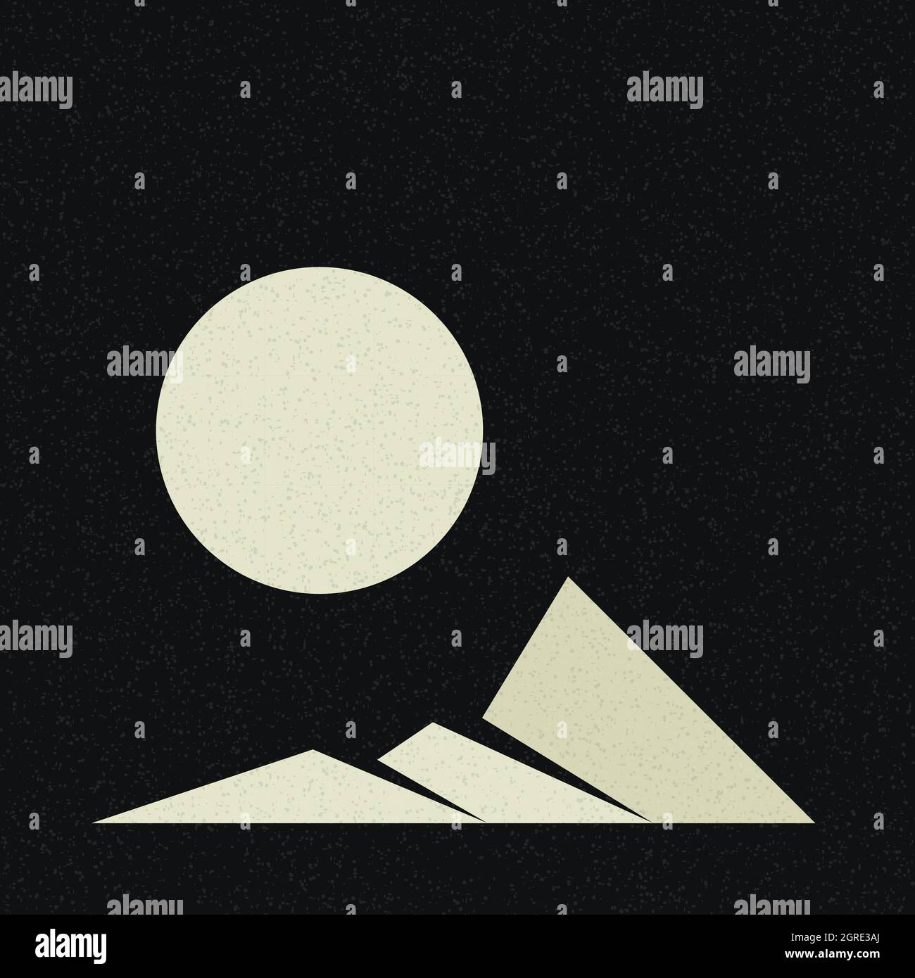 Geometrische Berge Silhouette generative Kunst Poster Illustration Stock Vektor