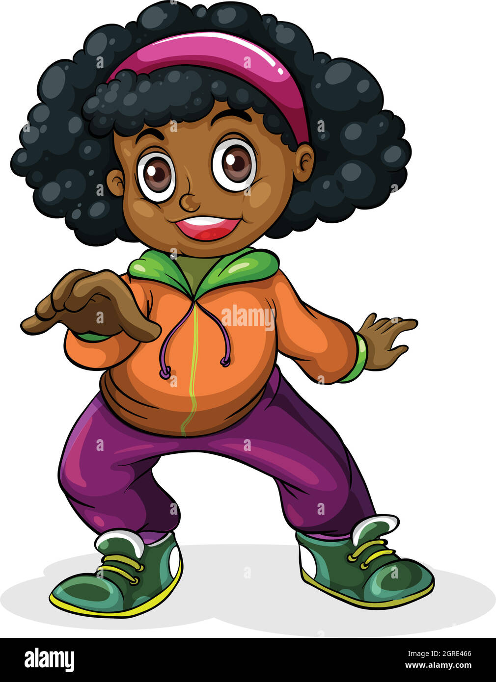 Eine schwarze Hiphop-Tänzerin Stock Vektor