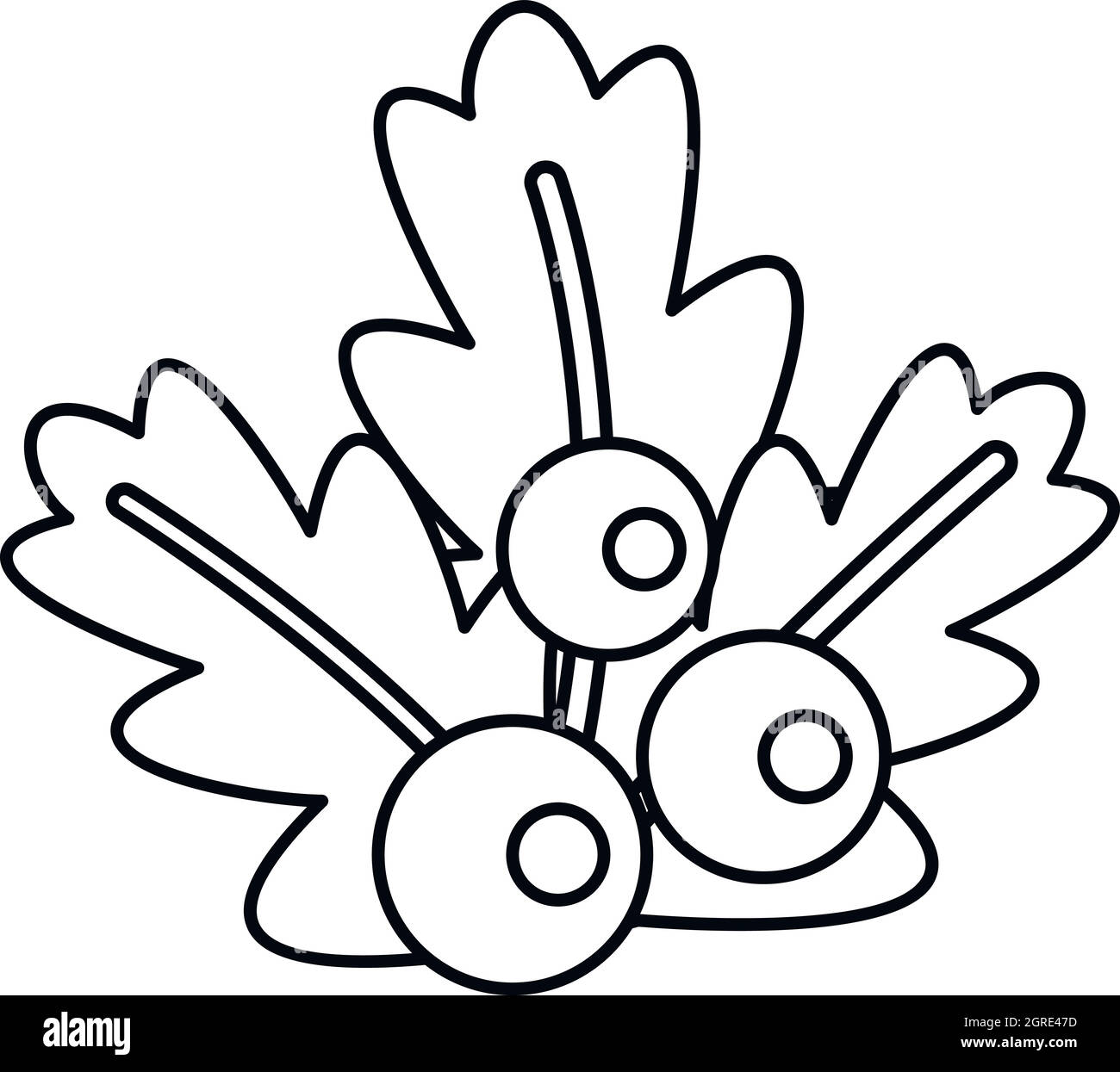 Weihnachten-Beeren-Symbol, Umriss-Stil Stock Vektor