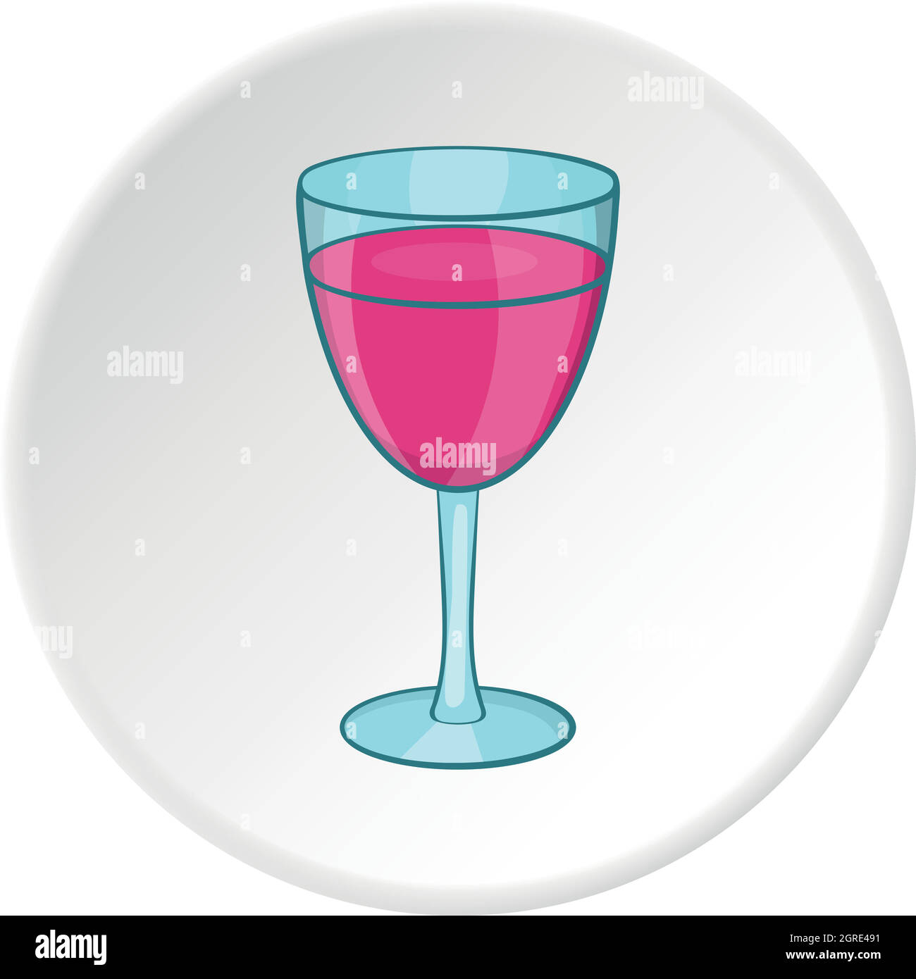 Glas Wein Symbol, Cartoon-Stil Stock Vektor