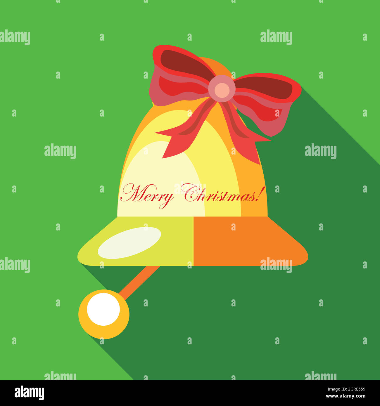 Weihnachten-Glocken-Symbol, flachen Stil Stock Vektor