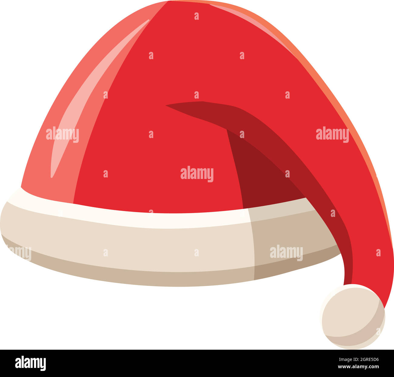 Rote von Weihnachtsmütze mit Bommel von Santa Claus Stock Vektor