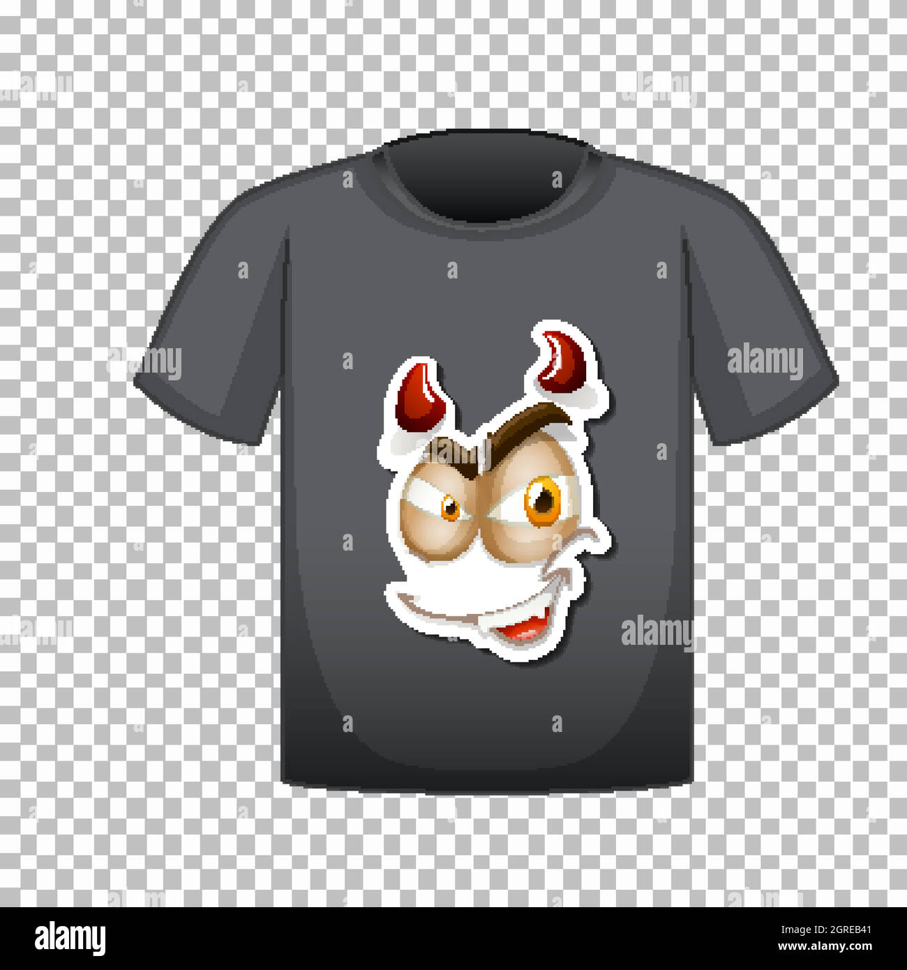 T-Shirt-Dessin mit Grafik vorne Stock Vektor