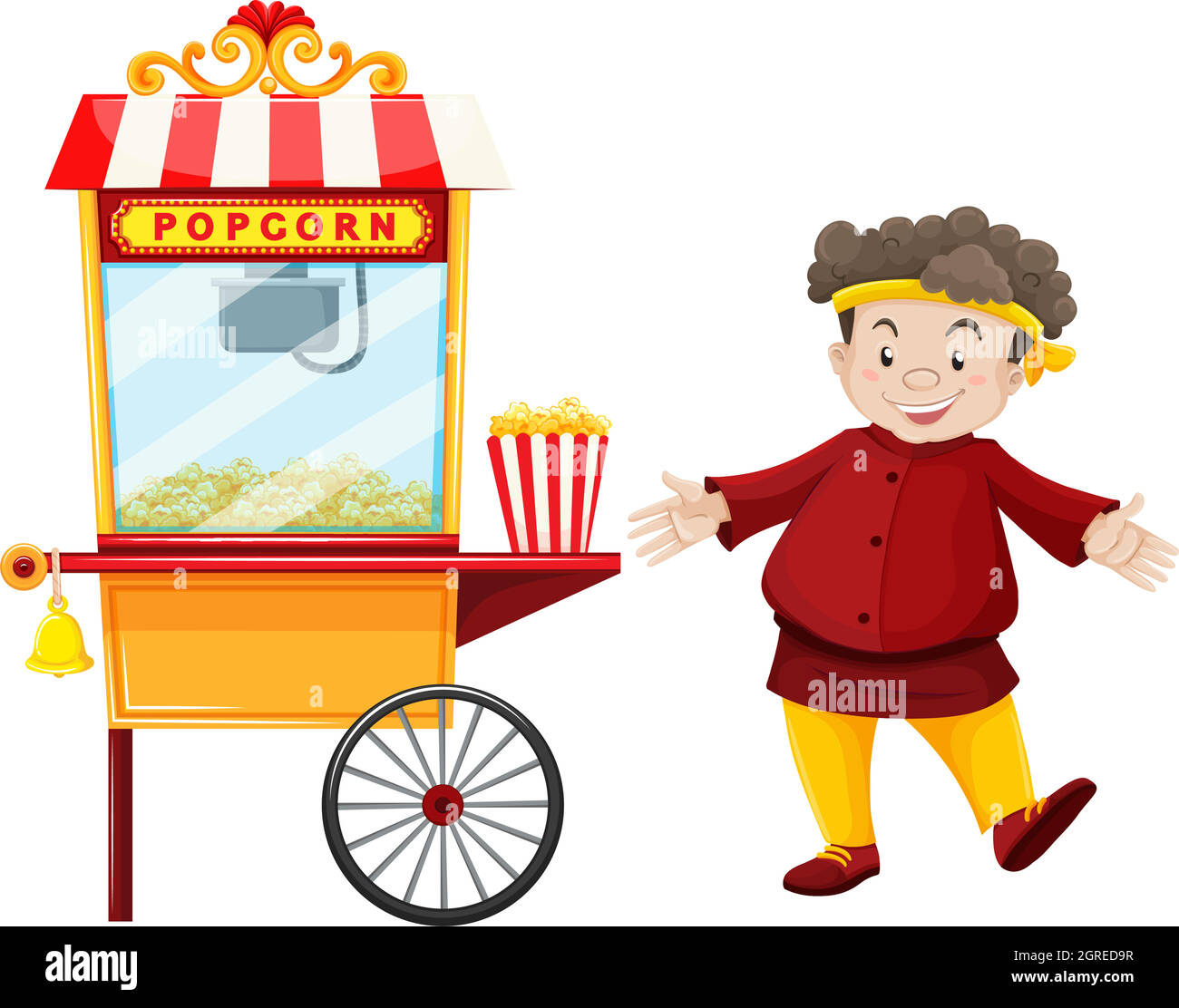 Mann und Popcornverkäufer Stock Vektor
