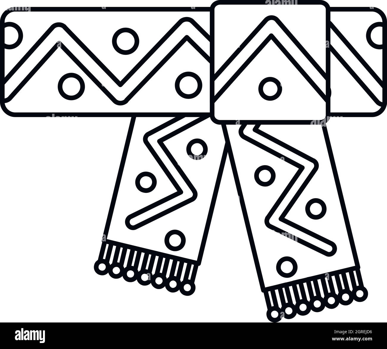 Schal mit Muster-Symbol, Umriss-Stil Stock Vektor