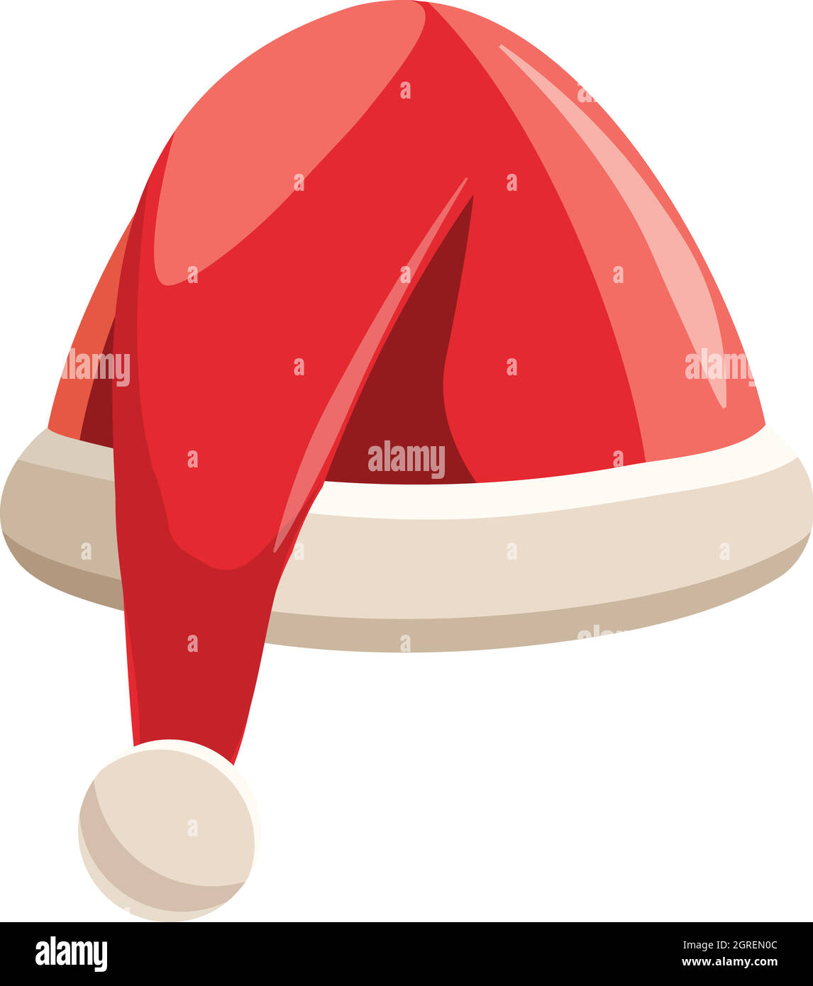 Weihnachtsmann Hut Ikone, Cartoon-Stil Stock Vektor