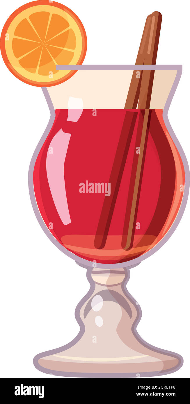 Cocktail mit Zitrone-Symbol, Cartoon-Stil Stock Vektor