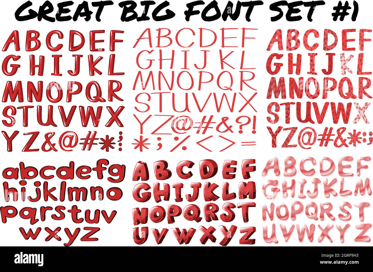 Englische Schriftarten in rot fett Stock Vektor