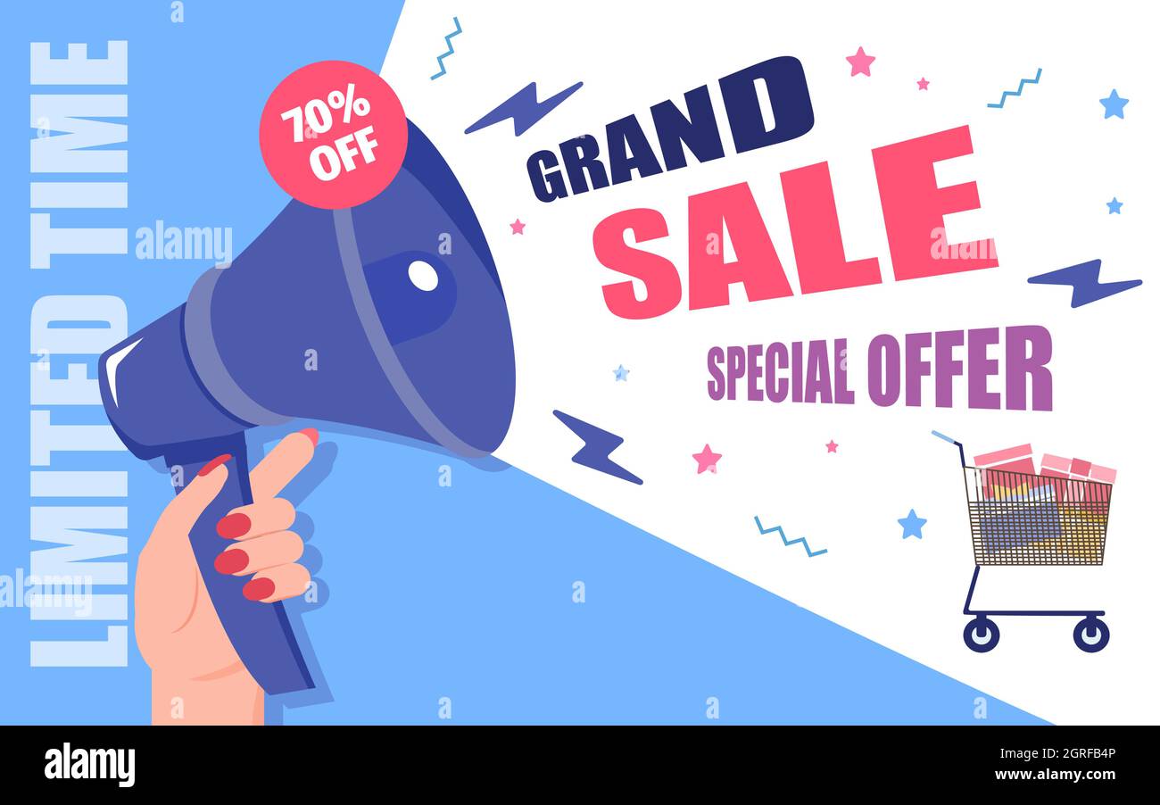 Sonderangebot bis zu 70 % Rabatt Stock Vektor